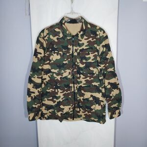 Dogg Supply Mens Utility Jacket L Camo/Tan Reversible Full Zip Hunting Fishing